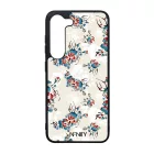 Művészi kék piros virágok szilikon Samsung Galaxy tok tok