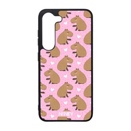 Rajzolt szívecskés capybara Samsung Galaxy szilikon tok