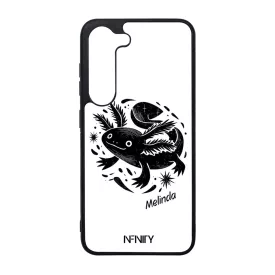Névvel kérhető - Fekete-fehér Axolotl Samsung Galaxy szilikon tok