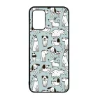 Türkiz aranyos rajzolt kutya mintás Samsung Galaxy A02s tok