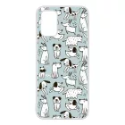 Türkiz aranyos rajzolt kutya mintás Samsung Galaxy A02s tok