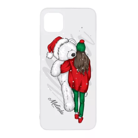 Kérd a neveddel - Lány & Maci - csajos karácsony Samsung Galaxy A03 tok