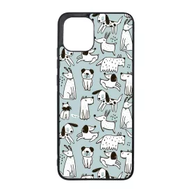 Türkiz aranyos rajzolt kutya mintás Samsung Galaxy A03 tok