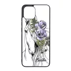 Rajzolt virágos lovas Samsung Galaxy A03 tok