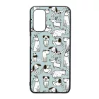 Türkiz aranyos rajzolt kutya mintás Samsung Galaxy A04s tok