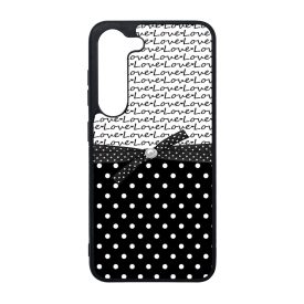 szerelem love fekete fehér pöttyös Samsung Galaxy A05s tok