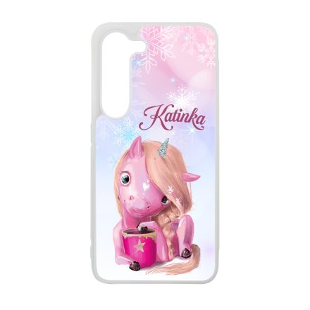 Unikornis és kávé - Téli mintás Samsung Galaxy A05s tok