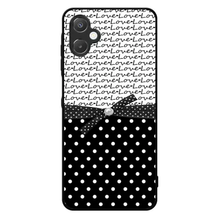 szerelem love fekete fehér pöttyös Samsung Galaxy A06 tok