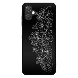 Elegant Matyó - Black magyar mintás hungarian folk Samsung Galaxy A06 tok