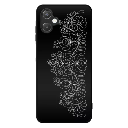 Elegant Matyó - Black magyar mintás hungarian folk Samsung Galaxy A06 tok