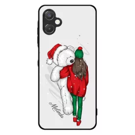 Kérd a neveddel - Lány & Maci - csajos karácsony Samsung Galaxy A06 tok