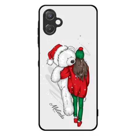 Kérd a neveddel - Lány & Maci - csajos karácsony Samsung Galaxy A06 tok