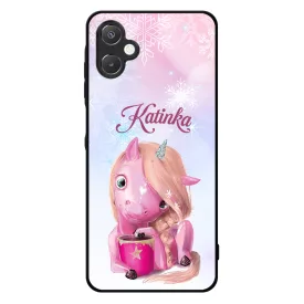 Unikornis és kávé - Téli mintás Samsung Galaxy A06 tok