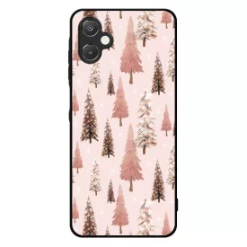 Rózsaszín karácsonyi fenyőfa mintás Samsung Galaxy A06 tok