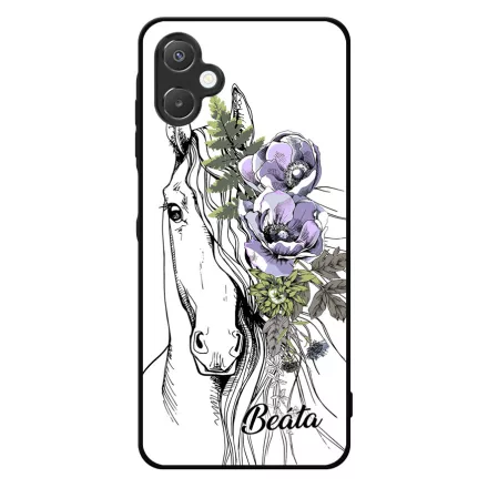 Rajzolt virágos lovas Samsung Galaxy A06 tok