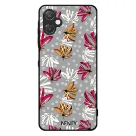 Különleges szürke virágos Art Samsung Galaxy A06 tok