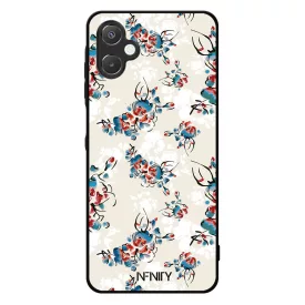 Művészi kék piros virágok Samsung Galaxy A06 tok