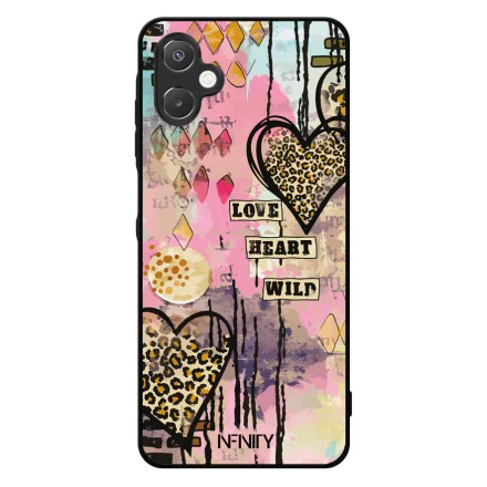 Street Art szív leopárd mintás Samsung Galaxy A06 tok