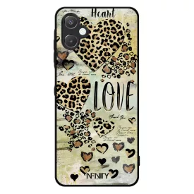 Szépséges leopárd mintás szívek Samsung Galaxy A06 tok