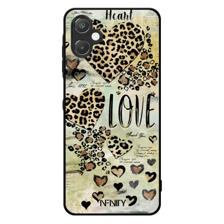 Szépséges leopárd mintás szívek Samsung Galaxy A06 tok