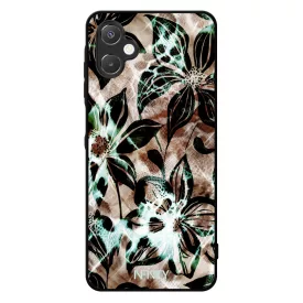 Különleges türkiz virágos leopárd Samsung Galaxy A06 tok