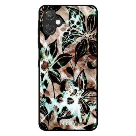 Különleges türkiz virágos leopárd Samsung Galaxy A06 tok