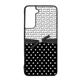 szerelem love fekete fehér pöttyös Samsung Galaxy A14 4G/5G tok