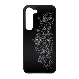Elegant Matyó - Black magyar mintás hungarian folk Samsung Galaxy A14 4G/5G tok