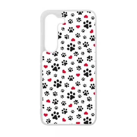 Szívecskés kutya mancs mintás Samsung Galaxy A14 4G/5G tok