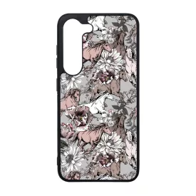 Csodaszép szürke vintage lovas mintás Samsung Galaxy A14 4G/5G tok