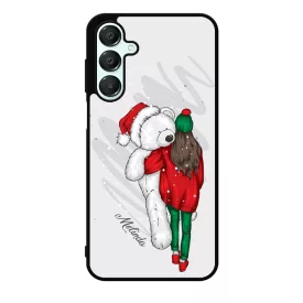 Kérd a neveddel - Lány & Maci - csajos karácsony Samsung Galaxy A16 4G/5G tok