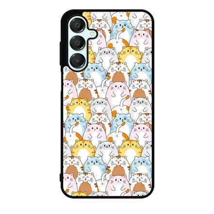 Tündéri Kawaii cica mintás Samsung Galaxy A16 4G/5G tok
