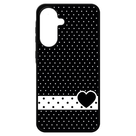 szerelem love szivecskés fekete fehér pöttyös Samsung Galaxy A17 tok
