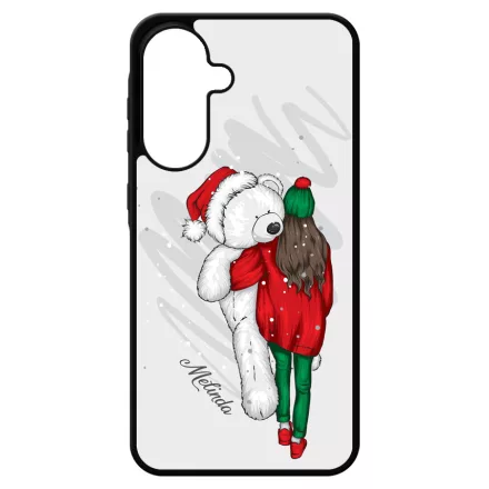 Kérd a neveddel - Lány & Maci - csajos karácsony Samsung Galaxy A17 tok