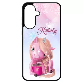 Unikornis és kávé - Téli mintás Samsung Galaxy A17 tok