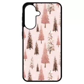 Rózsaszín karácsonyi fenyőfa mintás Samsung Galaxy A17 tok