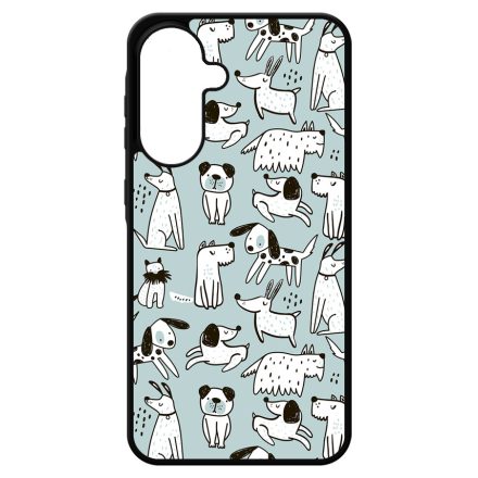 Türkiz aranyos rajzolt kutya mintás Samsung Galaxy A17 tok