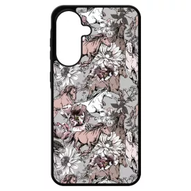 Csodaszép szürke vintage lovas mintás Samsung Galaxy A17 tok