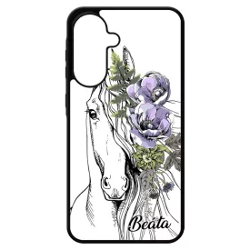 Rajzolt virágos lovas Samsung Galaxy A17 tok