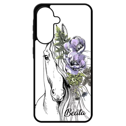 Rajzolt virágos lovas Samsung Galaxy A17 tok