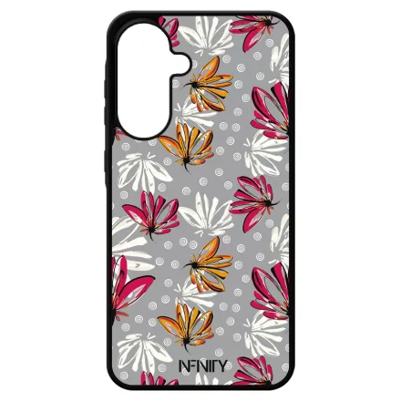 Különleges szürke virágos Art Samsung Galaxy A17 tok
