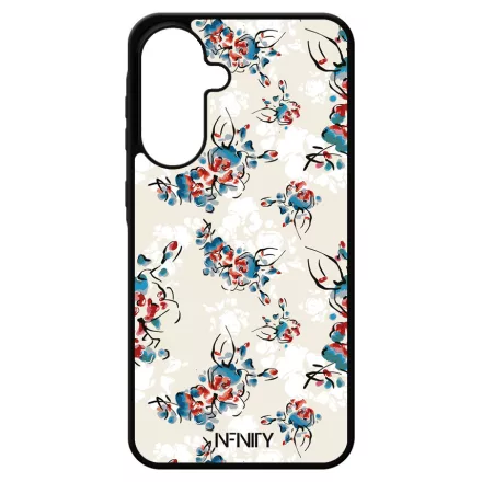 Művészi kék piros virágok Samsung Galaxy A17 tok