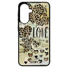 Szépséges leopárd mintás szívek Samsung Galaxy A17 tok