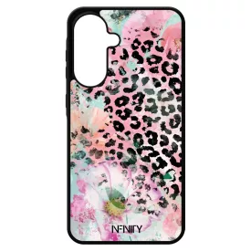 Pink virágos leopárd Samsung Galaxy A17 tok