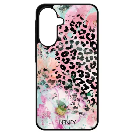 Pink virágos leopárd Samsung Galaxy A17 tok