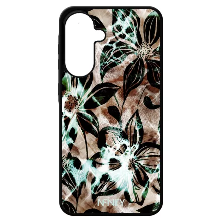 Különleges türkiz virágos leopárd Samsung Galaxy A17 tok