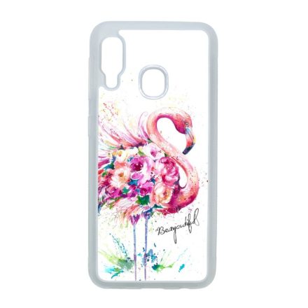 Álomszép Flamingo tropical summer nyári Samsung Galaxy A20e átlátszó tok