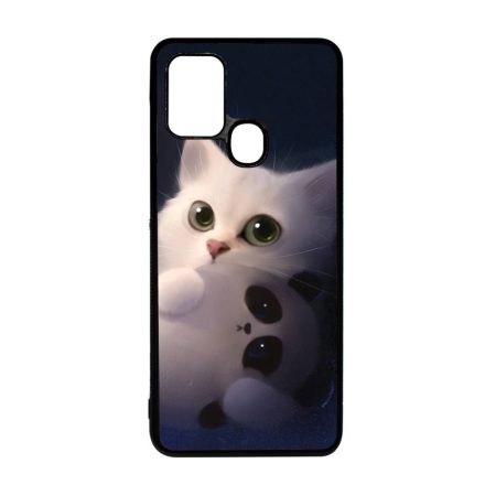cica cicás macska macskás panda pandás Samsung Galaxy A21s fekete tok