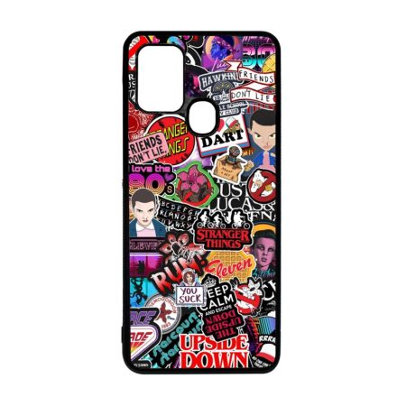 Stranger things matricabomba stickerbomb Samsung Galaxy A21s fekete tok
