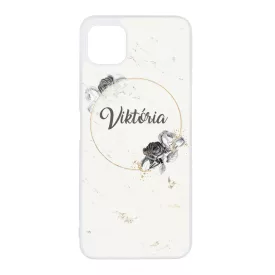 kerd a neveddel marble marvany mintas Rozsa viragos Samsung Galaxy A22 5G tok